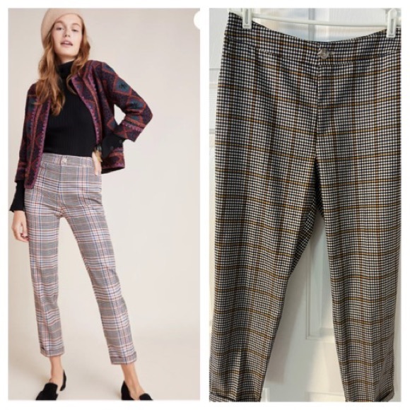 NWT Anthropologie Malcolm Tapered Plaid Trousers - Picture 1 of 10